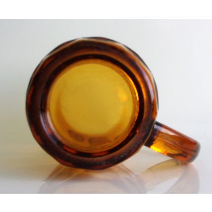 Vintage Amber Glass 1 Pint Beer Mug, Tankard.