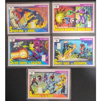 1 Gram Silver Collectible Assorted Marvel Trading Cards Lot Of 5