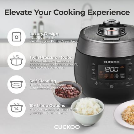 CUCKOO CRP-RT0609FB 6-Cup (Uncooked) / 12-Cup (Cooked) Twin Pressure Rice Cooker