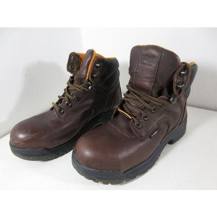 Timberland Pro Titan 6" Safety Toe Work Boots Dark Mocha Leather Size 6.5 Womens