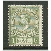 Monaco stamps 1910 - SG D36 - Postage Due 1c olive MH