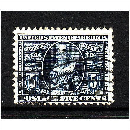 USA 1907 5c DEEP BLUE JAMESTOWN EXPOSITION SG337 USED