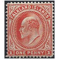 Falkland Islands 1904 SG44 1d Vermillion Mounted Mint ..