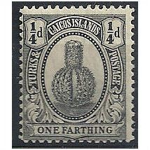 Turks & Caicos Islands 1926 SG162 1/4d Black Mounted Mint . .