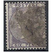 1856 SG69 6d Deep Lilac Wmk Emblems Good/Fine Used . .