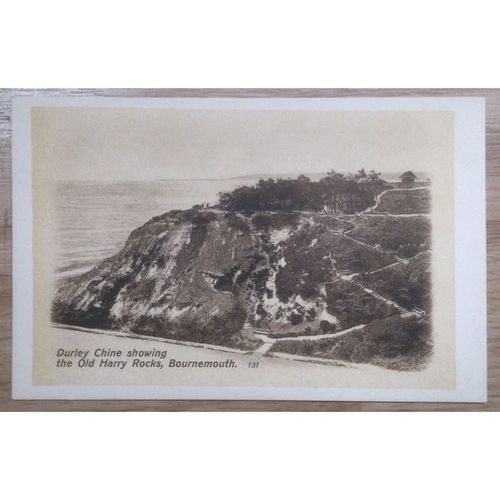 Postcard: Bournemouth, Durley Chine, Old Harry Rocks: c1904-18