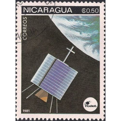 NICARAGUA, SPACE, Intelsat, black 1981, C$0.50