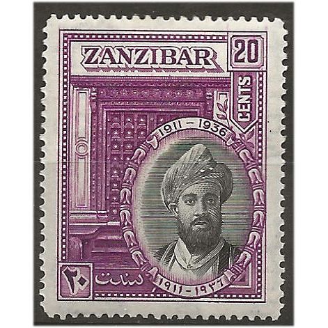 Zanzibar 1936 SG324 20c Black & Bright Purple Mounted Mint .. ..