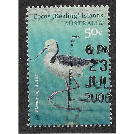 CKI 2008 50c 'BIRDS - BLACK WINGED STILT' FINE USED (EBID70-937)