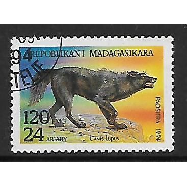 MADAGASCAR 1994 WILD ANIMALS 120FR CANIS LUPUS FINE USED#2