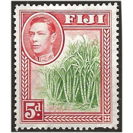 Fiji 1938 SG259 5d Yellow-Green & Scarlet Mounted Mint ..