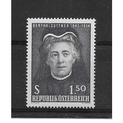 Austria.60th Anniv Nobel Peace Prize von Suttner (writer) stamp.UM/Mint.Aug22