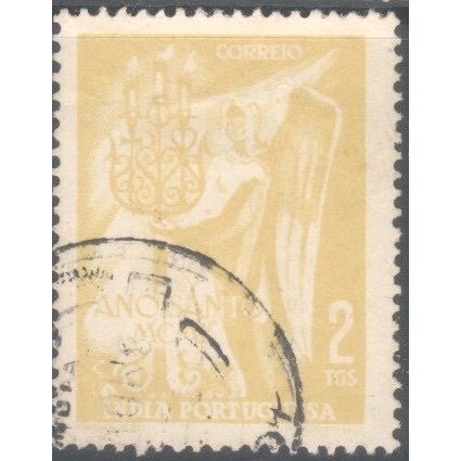 Portuguese India 1951 - 2t yellow - Holy Year - used