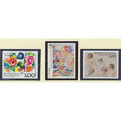 France Stamps Scott #2135//2161, Mint Never Hinged, 10 Different 1988-9 Issues