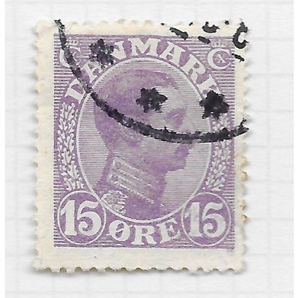 DENMARK DANMARK 1913 KING CHRISTIAN 15o USED SG141 141