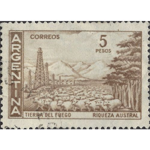 ARGENTINA, MAMMAL, Flock of Sheep, brown 1959, 5pesos