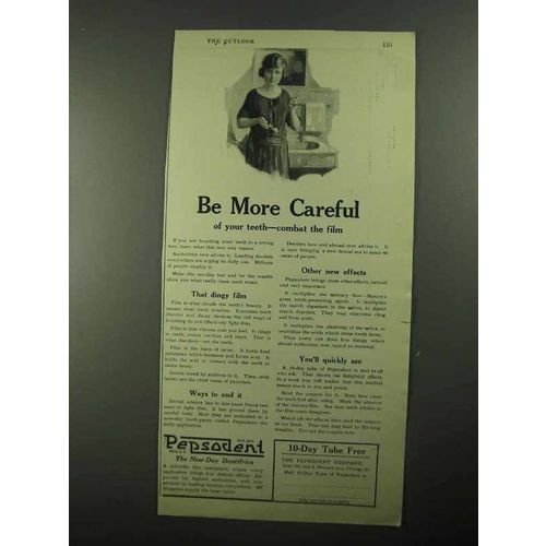 1922 Pepsodent Toothpaste Ad - Be More Careful