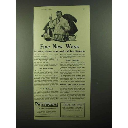 1922 Pepsodent Toothpaste Ad - Five New Ways