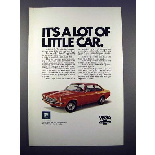 1971 Chevrolet Vega Car Ad - A Lot of Little Car