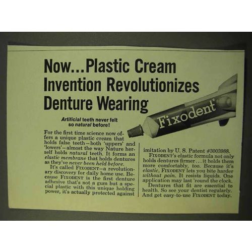 1971 Fixodent Denture Adhesive Ad - Plastic Cream