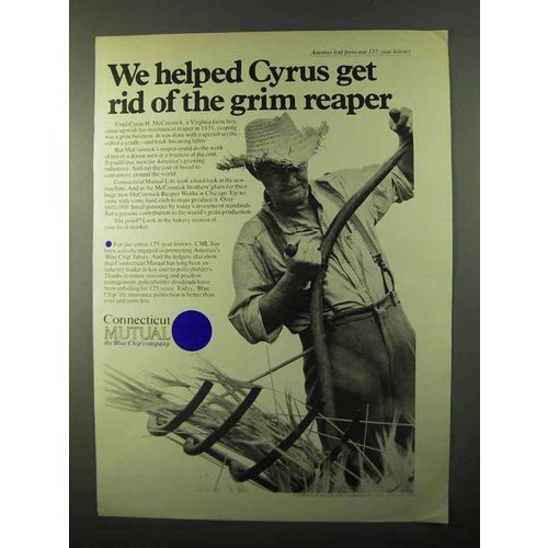 1971 Connecticut Mutual Ad - Get Rid of Grim Reaper