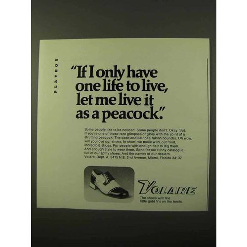 1971 Volare Shoes Ad - Live it As a Peacock