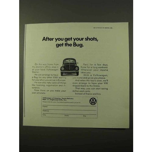 1971 Volkswagen Bug Ad - After You Get Your Shots