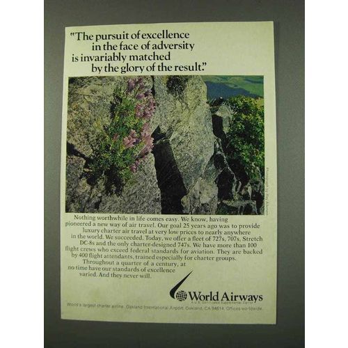 1973 World Airways Ad - The Pursuit of Excellence