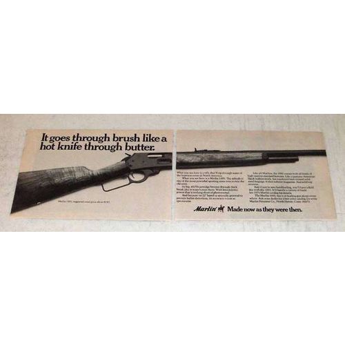 1974 Marlin 1895 Rifle Ad - Goes Through Brush