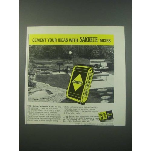 1979 Sakrete Cement Mix Ad - Cement Your Ideas