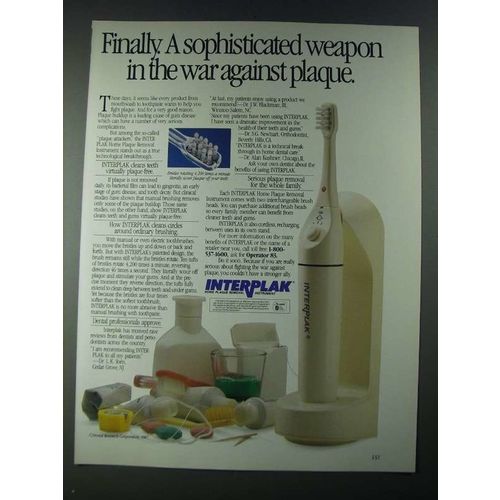 1987 Interplak Toothbrush Ad - A Sophisticated Weapon