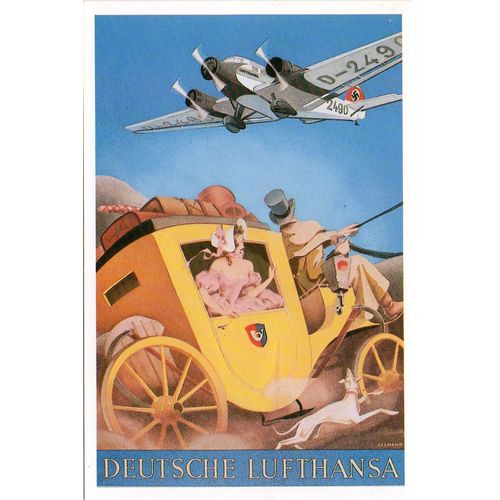 Dalkeith Publishing PostcardGerman Airline Poster Deutsche Lufthansa