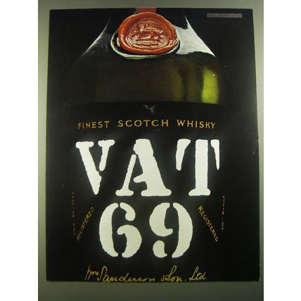 1967 Vat 69 Scotch Advertisement - Finest Scotch Whisky Vat 69