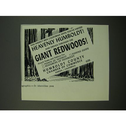 1956 Humboldt County Chamber of Commerce Ad - You haven't seen California