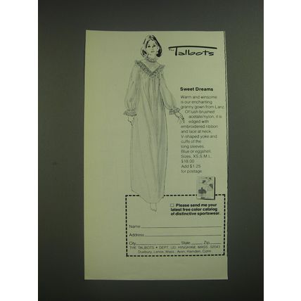 1974 Talbots Lanz Granny Gown Advertisement - Sweet Dreams