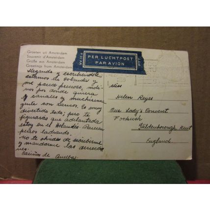 AMSTERDAM, HOLLAND used vintage postcard 1959 pm #