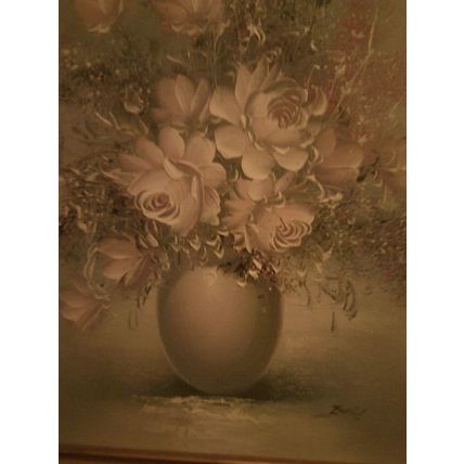 Beautiful floral in pinks and light green framed