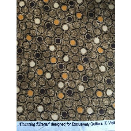 FABRIC 2.42 Yard Plus 30" x 45" Remnant Counting Kittens Med Brown #17