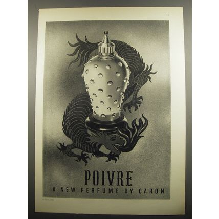 1955 Caron Poivre Perfume Ad - Poivre a new perfume by Caron