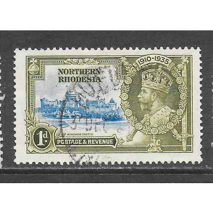 NORTHERN RHODESIA 1935 KG5 SG18 SG 18 1d SILVER JUBILEE USED