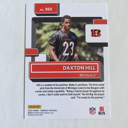 2022 Donruss Press Proof BLUE Daxton Hill