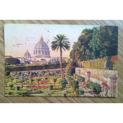 POSTCARD: ITALY - ROMA, GIARDINA VATICANO: 1925