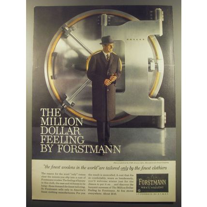 1959 Forstmann Coat Ad - The Million Dollar feeling by Forstmann