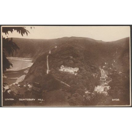 Countisbury Hill, Lynton, Devon, 1932 - Photochrom RP Postcard