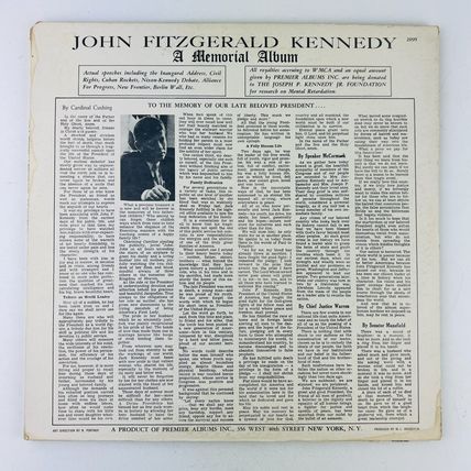John Fitzgerald Kennedy The Presidential Years & Memorial Album Vinyl LP Lot #1