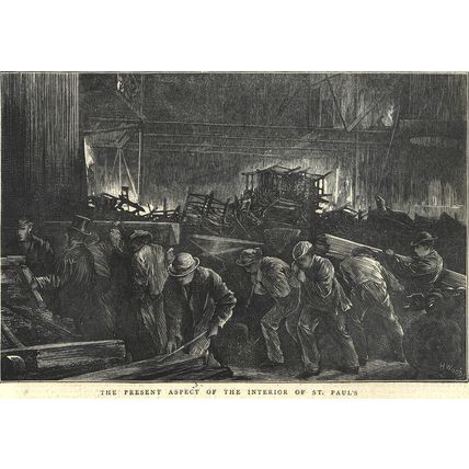 PRESENT ASPECT OF THE INTERIOR OF ST. PAUL’S 1872 Henry Woods ANTIQUE ENGRAVINGS