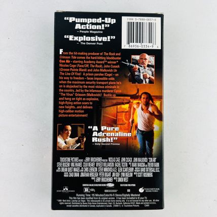 Con Air VHS Video Tape Nicolas Cage, John Cusack, John Malkovich