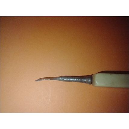 Antique Manicure Ivory & RED Tone Bakelite Handle Tools Knife, ROACH CLIP