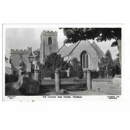Tanfield Church And Tower, County Durham, RP Postcard.