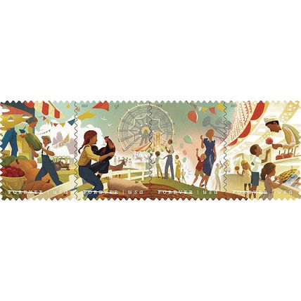 State and County Fairs Pane of 20 Current Rate Postage Stamps Scott 5404a